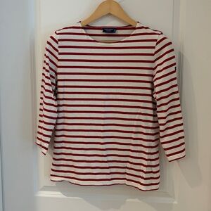 W’s size S Saint James Classic Red and White Striped Long Sleeve Top